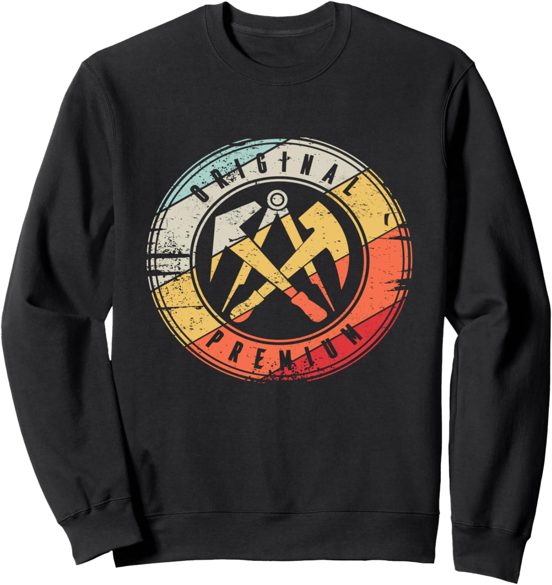 Retro Vintage Dachdecker Zunft Symbol Zunftzeichen Sweatshirt