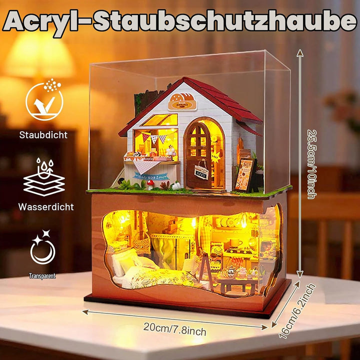 Cuteefun DIY Miniatur Puppenhaus Kit zum BAU Miniatur Haus mit Staubschutzhaube und Werkzeugen Selbe