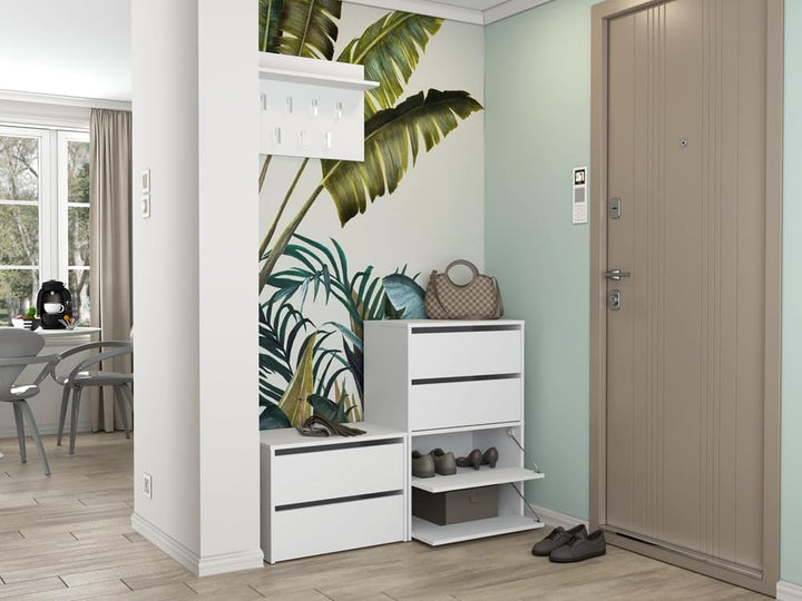 VBChome Modular Schuhschränke 60 x 36 x 44 cm Weiss Schuh-Organizer Grifflose Holzähnlich Holzwerkst