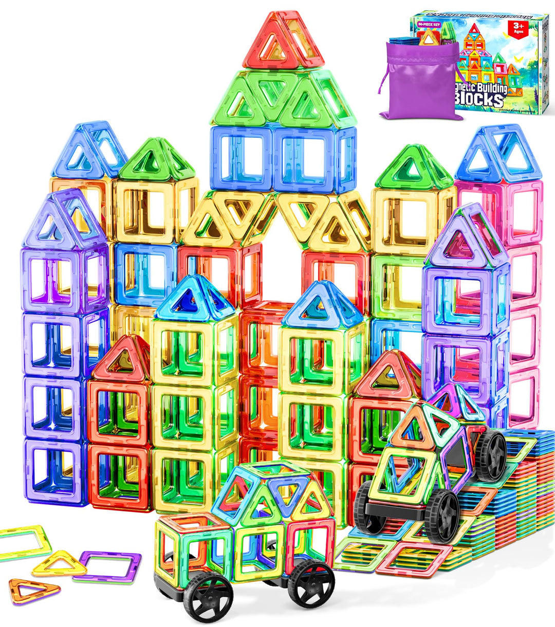 COOLJOYA Magnetische Bausteine 50 Teile, Magnetspiel Magnete Kinder Magnetbausteine Magnet Spiel, Ma
