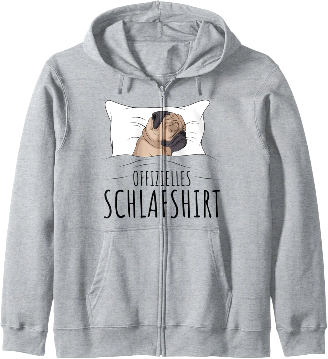 Offizielles Schlafshirt Schlafanzug Mops Hund Geschenkidee Kapuzenjacke