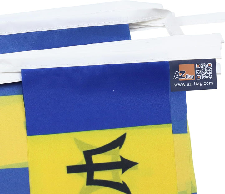 AZ FLAG FAHNENKETTE Barbados 12 Meter mit 20 flaggen 45x30cm- Barbados Girlande Flaggenkette 30 x 45