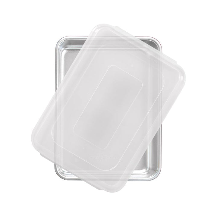 Nordic Ware Natural Aluminum Commercial Cake Pan with Lid, Rectangle Pan with Lid, Rectangle Pan wit