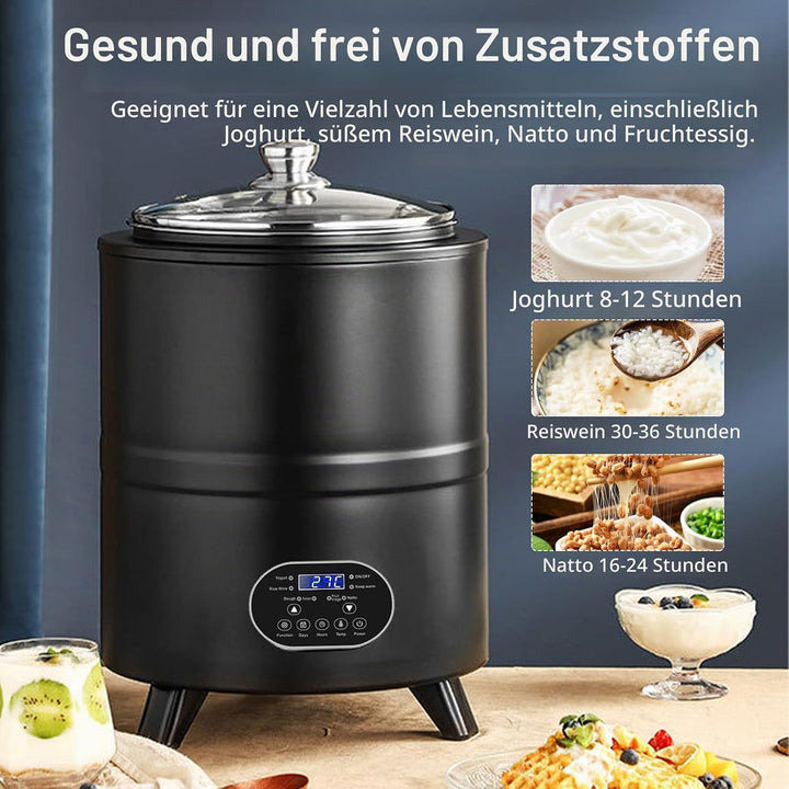 Joghurtbereiter, Joghurtmaschine Multifunktional 8L Grosses Fassungsvermögen Fermenter Yoghurt Masch