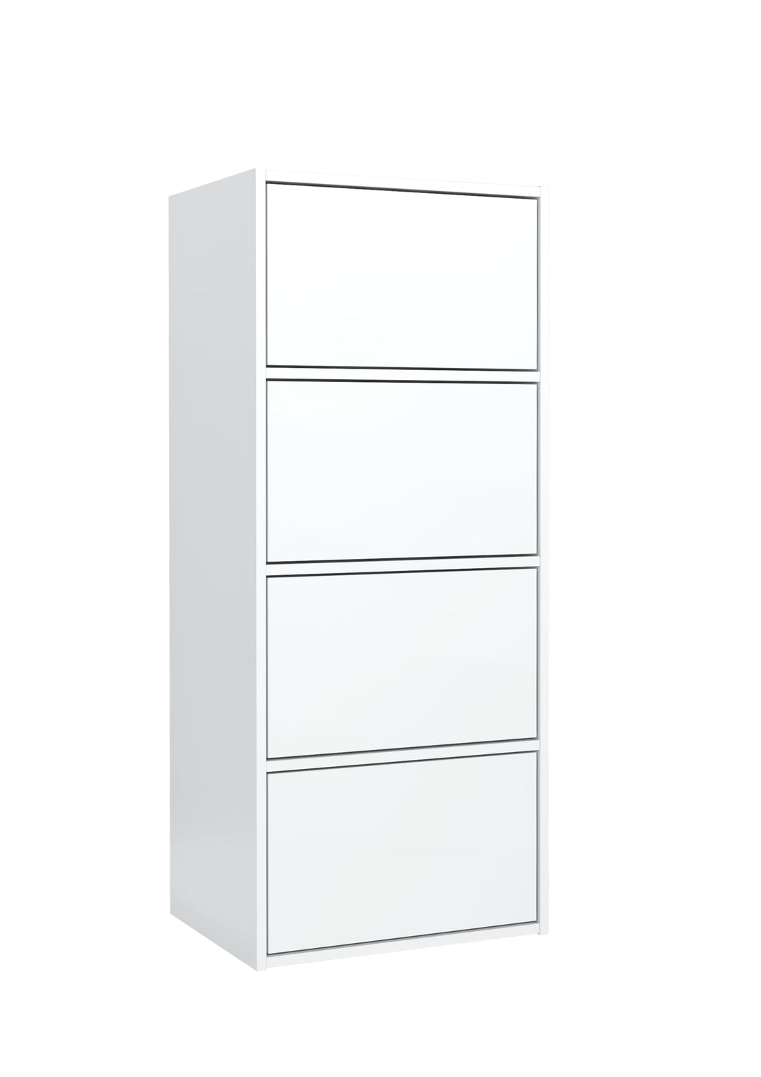 meble masztalerz Kommode mit 4 Türen Weiss 50x39x120 cm - Schuhschrank Hoch - Wohnzimmer Schrank - F