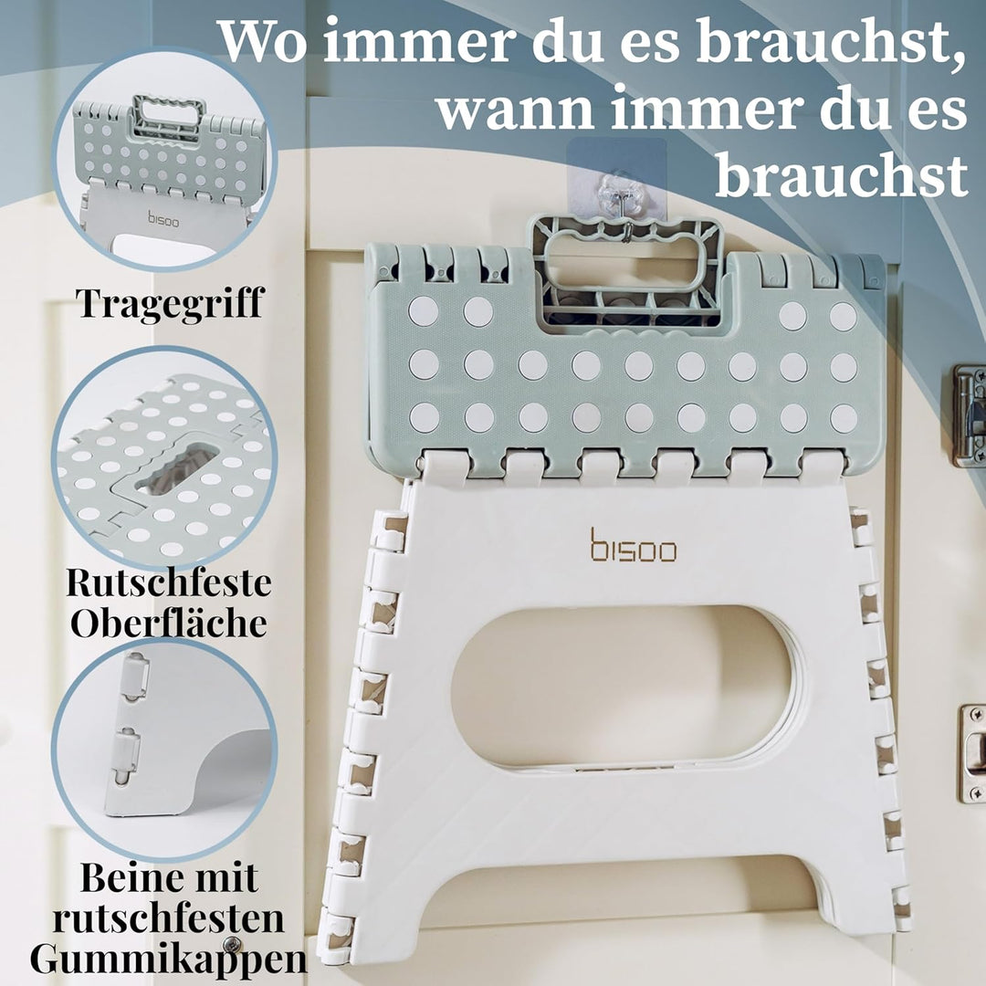 BISOO Tritthocker Kinder - Klapphocker Faltbar 120Kg für Bad & Küche - Hocker Klappbar für Kinder &