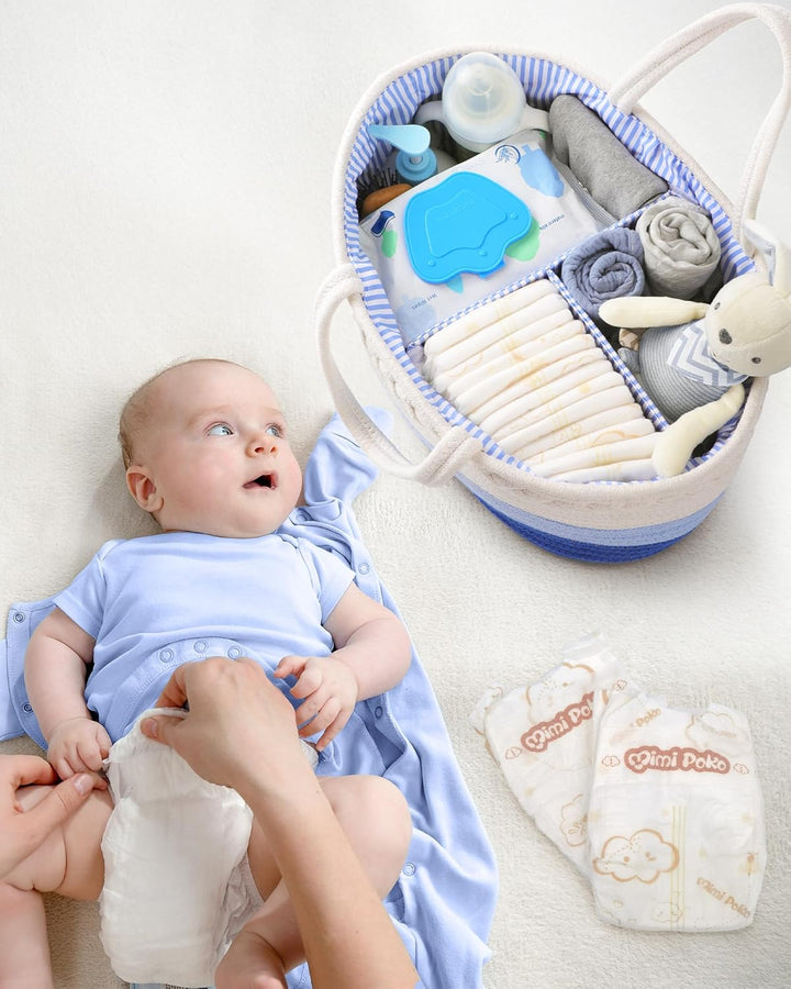 Maliton Wickeltisch Organizer，Baby Organizer Korb，Aufbewahrungskorb für den Wickeltisch，Windel Caddy