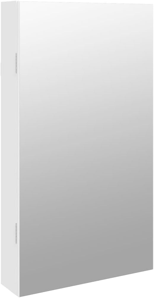 vidaXL Spiegel-Schmuckschrank mit LED-Beleuchtung Wandmontage Weiss, Weiss