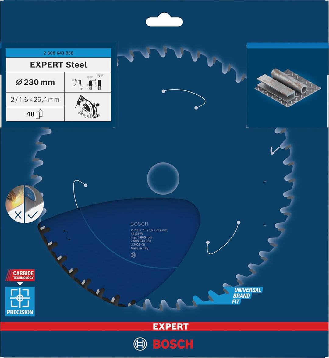 Bosch Accessories Bosch Professional 1x Kreissägeblatt Expert for Steel (für Stahl, Sägeblatt Ø 230