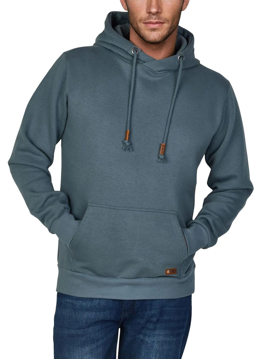 riverso Herren Kapuzenpullover RIVJulian Regular Fit Hoodie Pullover Taschen Streetwear Cross-Over-K