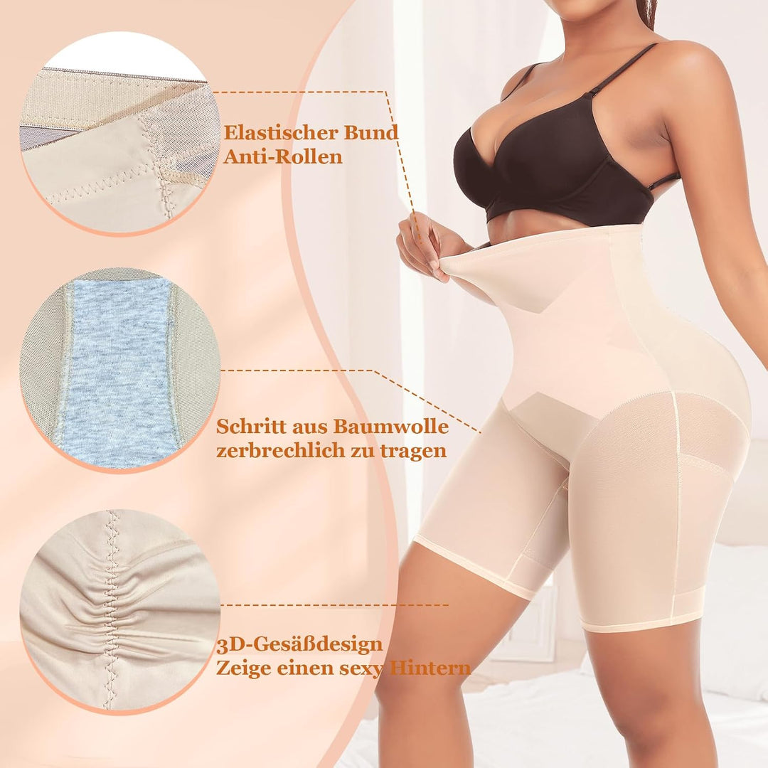 Bauchweg Unterhose Damen Shapewear Miederhose Hohe Taille Unterwäsche Figurenformend Bauchkontrolle