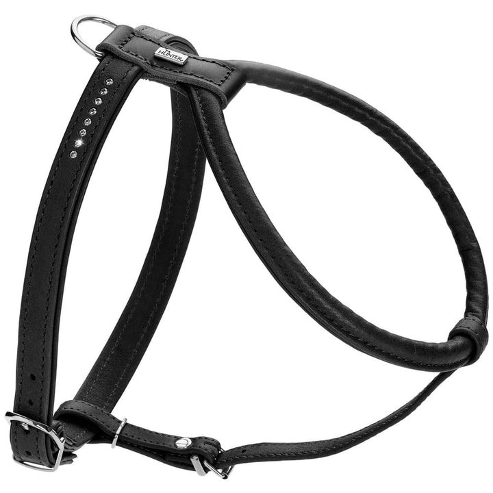 Hunter Hundegeschirr Round &amp; Soft Canadian UP, Farbe: schwarz, weiches, geschmeidiges Leder, rundgen