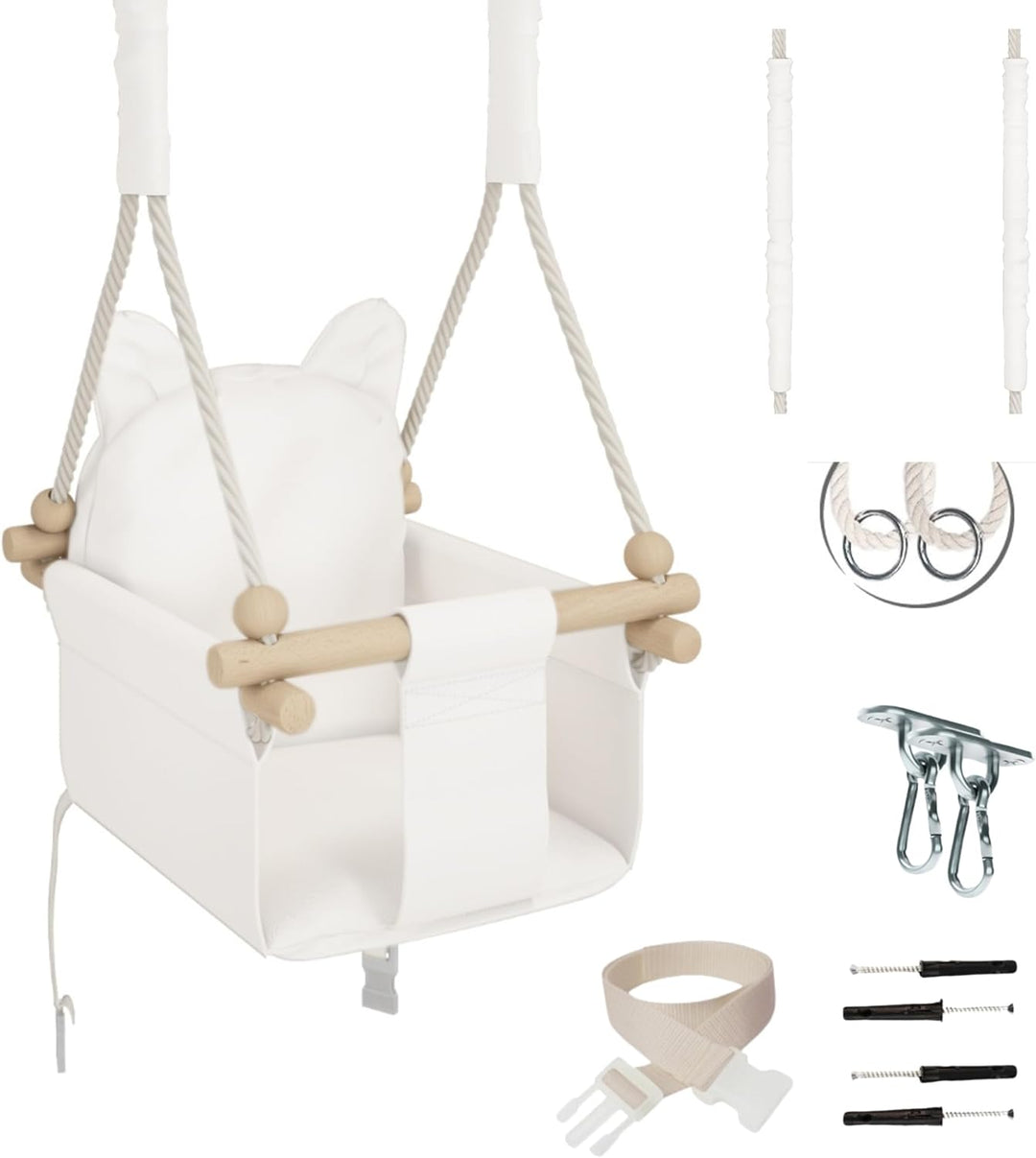 MAMOI® Babyschaukel, Baby schaukel Indoor, Kinderschaukel aus Holz, Holzschaukel für Kinder, Schauke