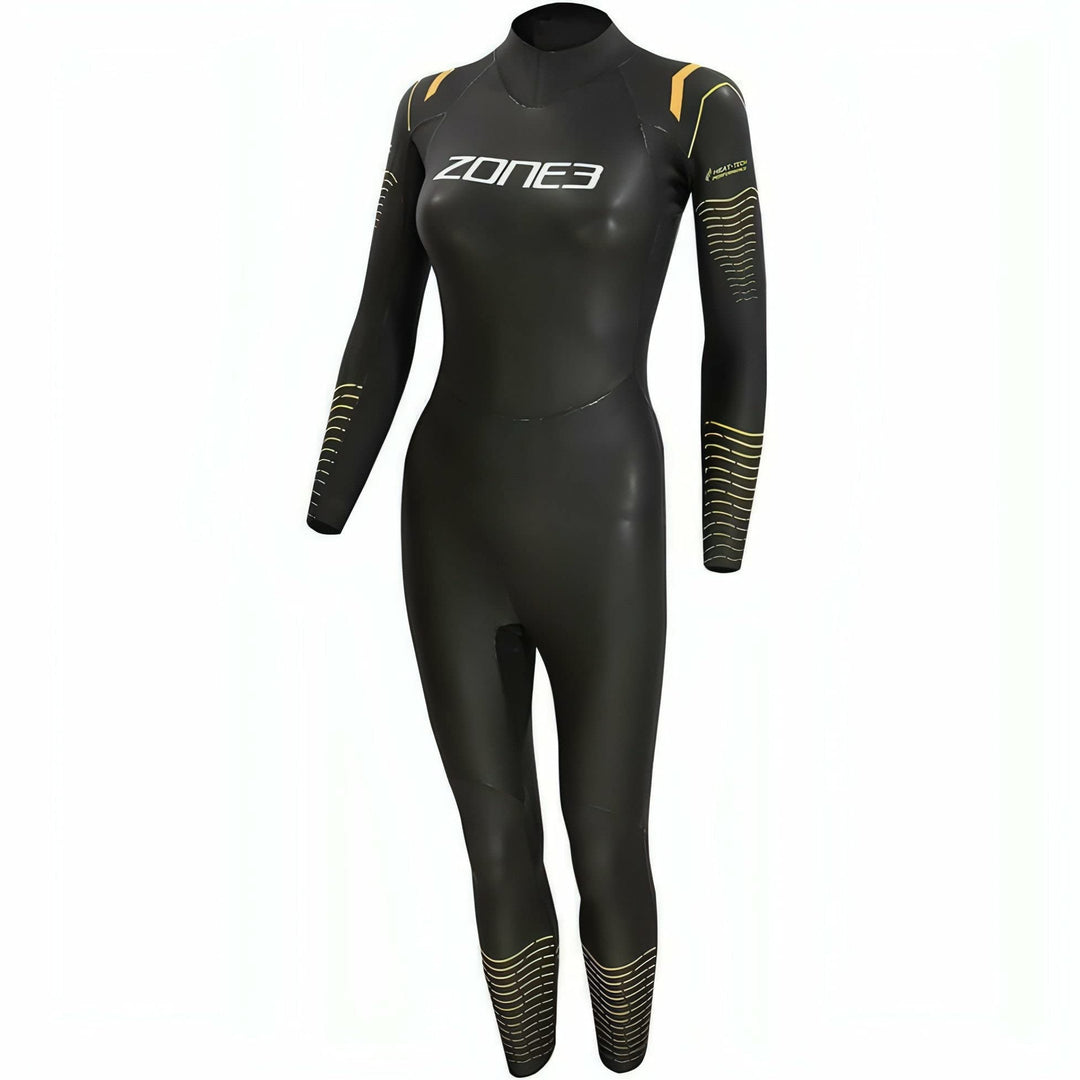 ZONE3 Thermo-Neoprenanzug für Damen, Schwarz, Orange und Gelb, warme Thermoschicht, leicht zu dehnen