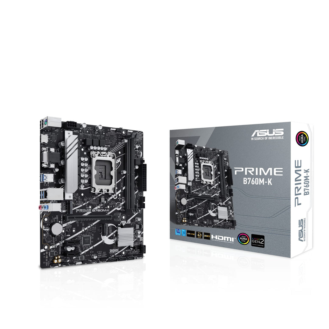 ASUS Prime B760M-K Gaming Mainboard Sockel Intel LGA 1700 (Intel B760, mATX, DDR5 Speicher, 2X PCIe