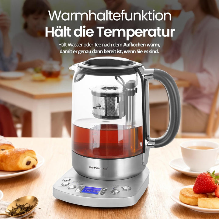 Emerio WK-122248 Glas Teekocher Wasserkocher TESTSIEGER mit Note 1.3 vollautomatisches Teesieb Absen