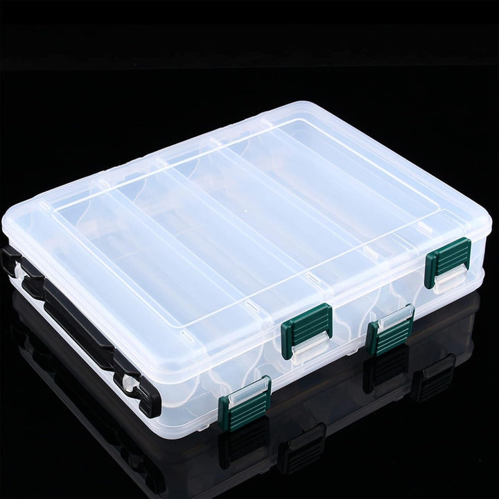 Fishing Tackle Box, Tackle Box Angeln Doppelseitige Angelkiste Kunstköderbox mit 12 Fächern für Ange
