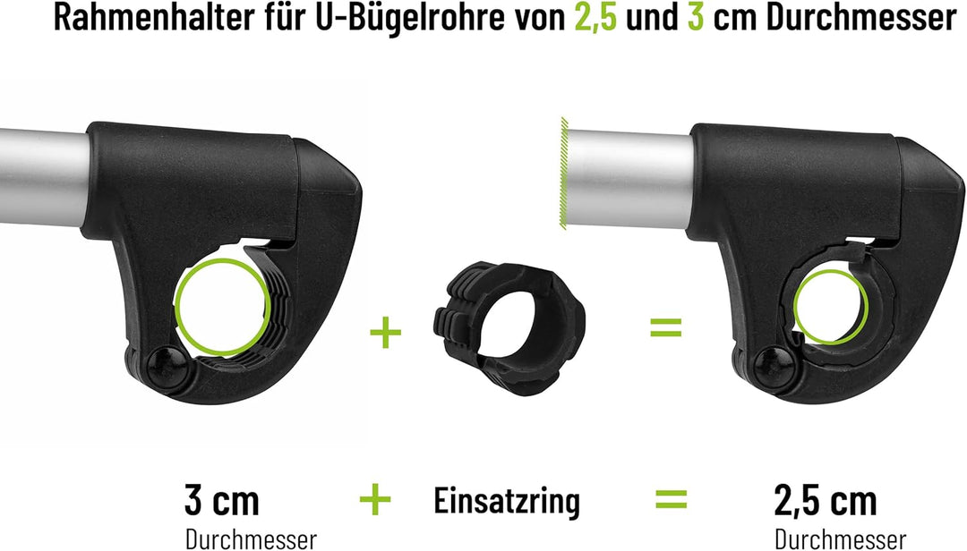 EUFAB 11247 Verstellbarer Strap-Rahmenhalter 27cm, Schwarz/Silber