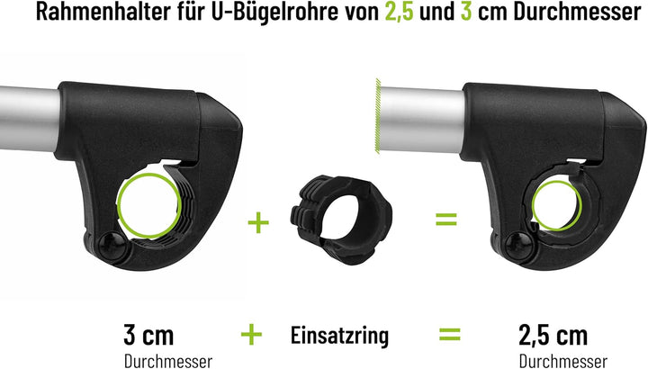 EUFAB 11247 Verstellbarer Strap-Rahmenhalter 27cm, Schwarz/Silber