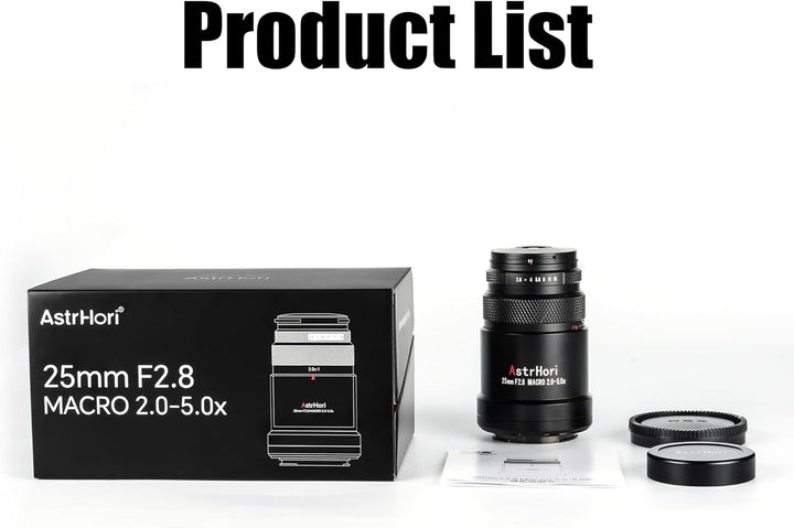 AstrHori 25 mm F2,8 2X-5X Ultra-Makro-Objektiv, Vollformat, manueller Fokus, kompatibel mit spiegell