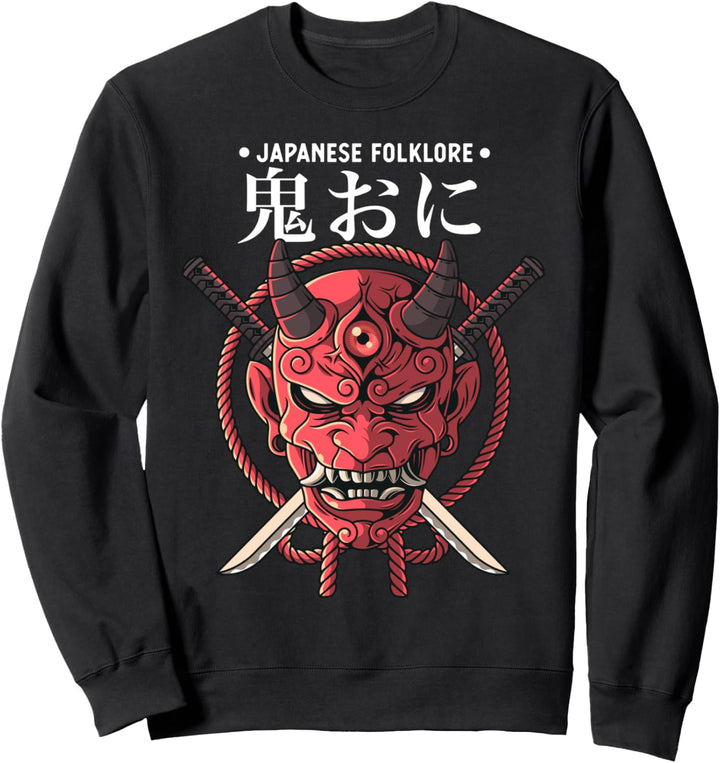Japanischer Dämon Zwiebelgesicht Schädel Teufel Japan Sweatshirt