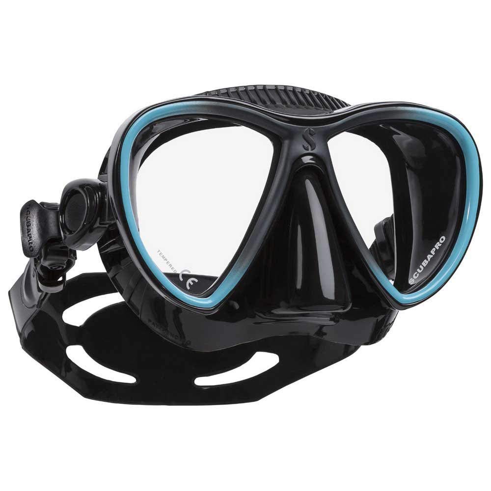 Scubapro Synergy Twin Mask with Comfort Strap schwarz/türkis, schwarz/türkis
