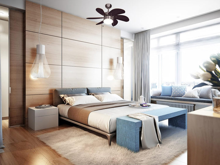 Bestron Deckenventilator mit Beleuchtung, 3 Geschwindkigkeitsstufen & grosse Flügelspannweite von Ø7