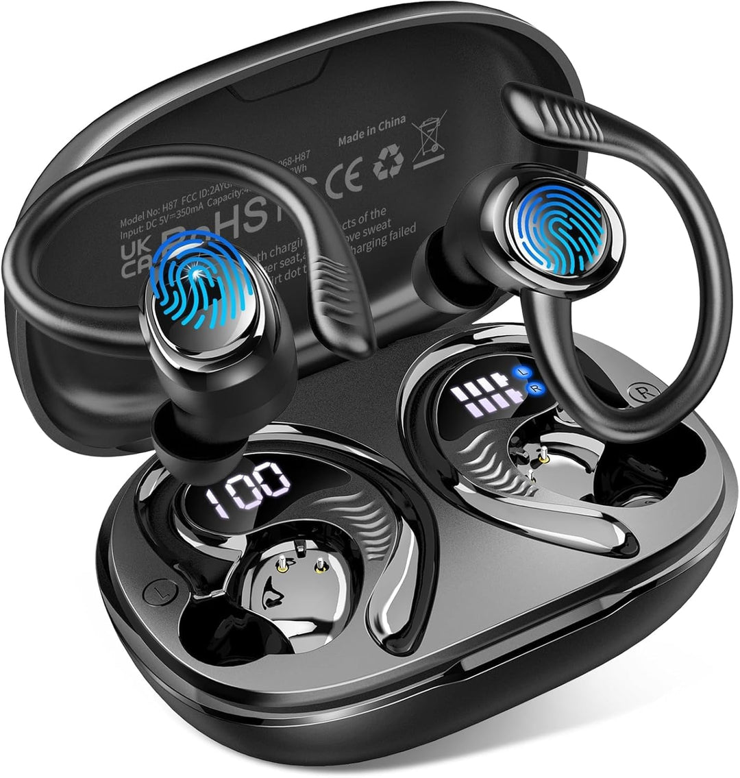 Bluetooth 5.4 Kopfhörer Sport, 2026 Neu 6D Stereo In Ear Kopfhörer Kabellos Bluetooth mit 4 ENC Mic/