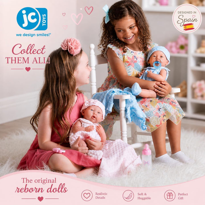 jc toys Berenguer Realistische Babypuppe Strickkleid und Decke; ca. 38,1 cm (15 Zoll) Rosa, Rosa