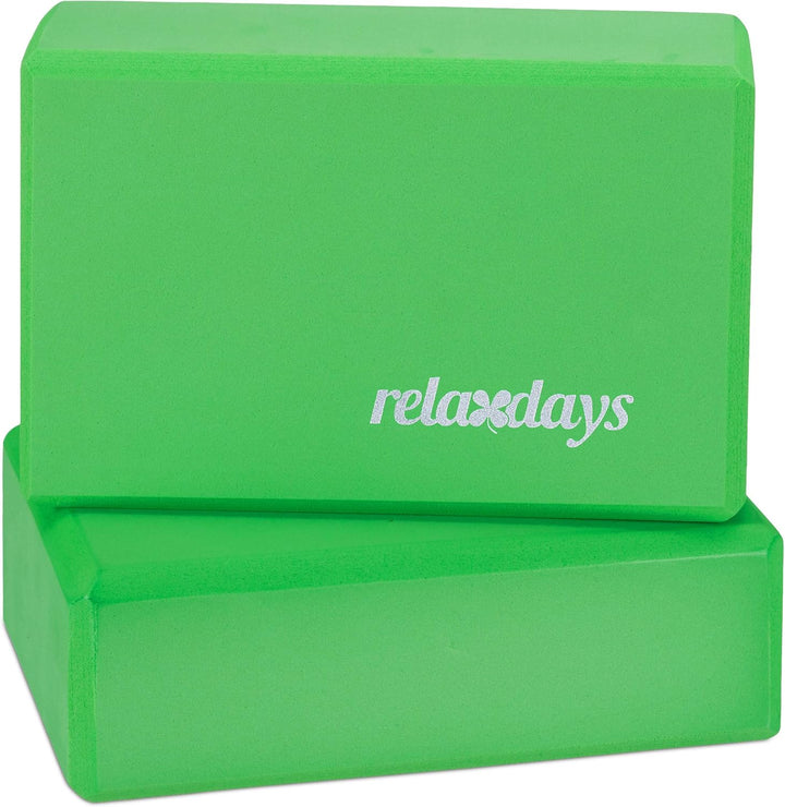 Relaxdays 10 x Yogablock, Yoga-Klötze für Yoga-Übungen, Hartschaum, rutschfest, Yoga-Würfel, HxBxT: