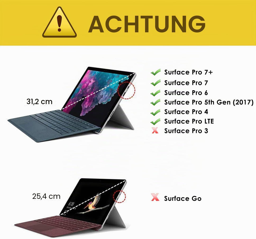 MoKo Hülle für Microsoft Surface Pro 7/ Pro 7+/ Pro 6/5/4/ LTE, Blau | All In One Schutzhülle für Su