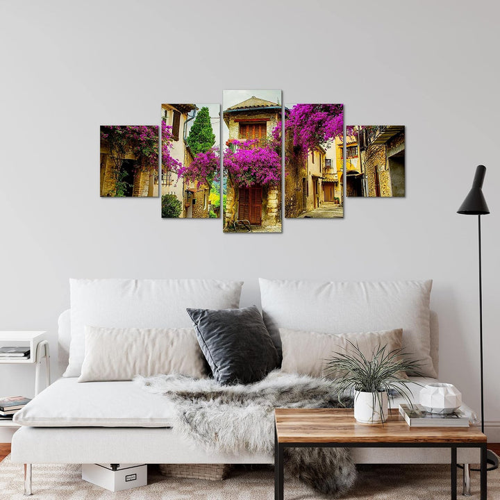 Runa Art Wandbilder Toskana Italien 5 Teilig Bild auf Vlies Leinwand Deko Wohnzimmer Schlafzimmer Pa