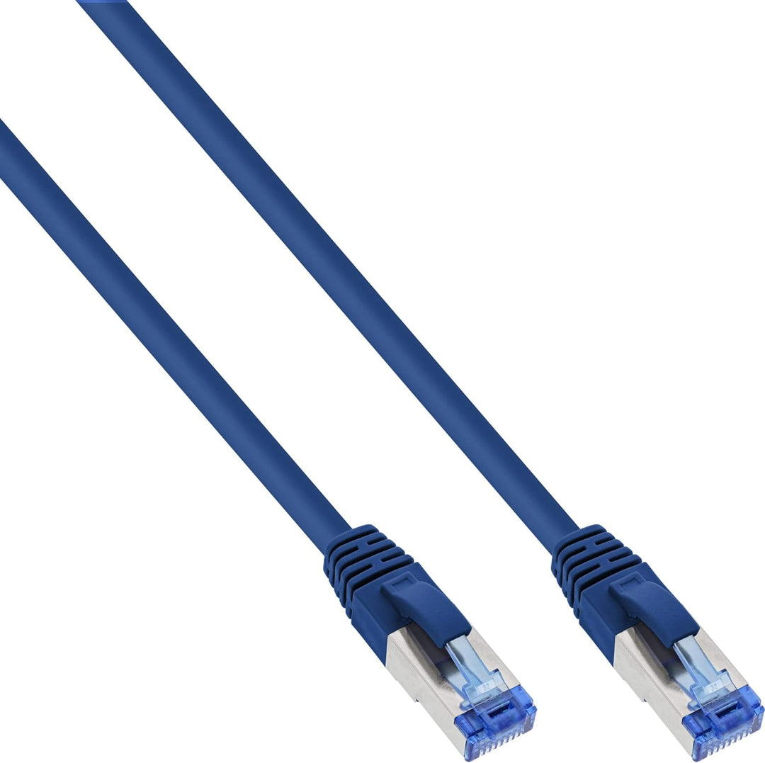 InLine 76815B Patchkabel, S/FTP (PiMf), Cat.6A, 500MHz, halogenfrei, Kupfer, blau, 15m