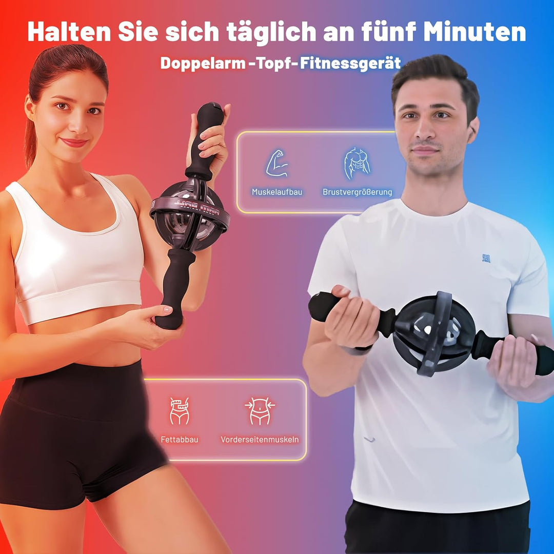Gyro-Trainer Pro Handtrainer, Doppelgriff, 200kg Widerstand, für Muskelaufbau und Handgelenkskraft
