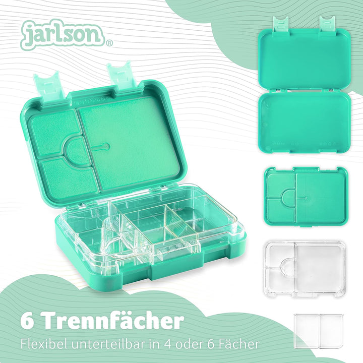 Jarlson® Brotdose Kinder mit Fächern - TONI Lunchbox - Bento Box auslaufsicher – Jausenbox für Kinde