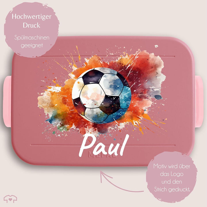 Kinder Bento Box Midi Lunchbox für Mepal Bentobox - Fussball Brotdose mit Name personalisiert I Gesc
