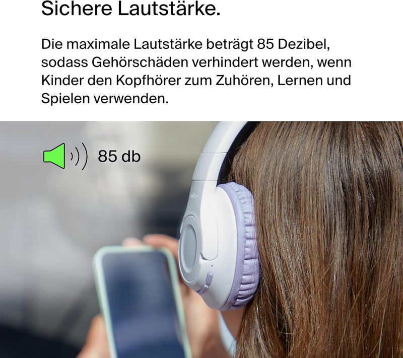 Belkin SoundForm Inspire kabelloser Over-Ear-Kopfhörer für Kinder, On-Ear-Kopfhörer für Mädchen und