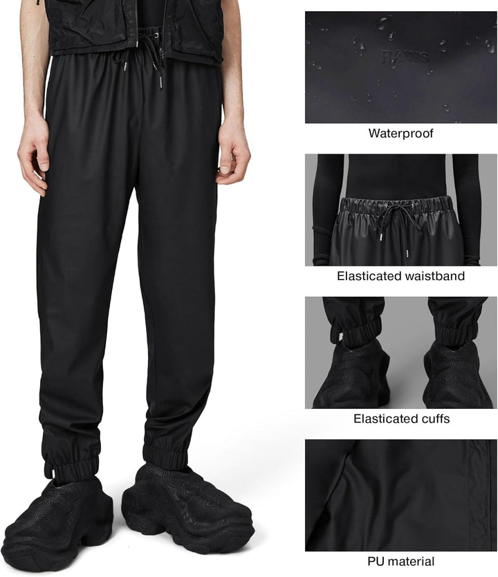RAINS Unisex Normale Hose XS 01 Schwarz, XS 01 Schwarz
