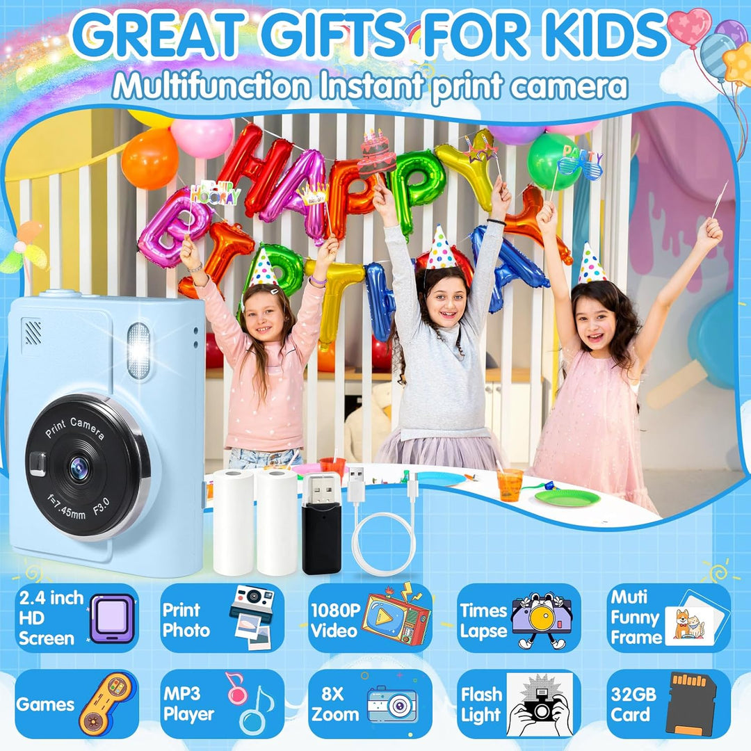 Kinderkamera Sofortbildkamera, 48MP | 2,4 Zoll | 1080P HD Digitalkamera Kinder, Sofortbildkamera Kin