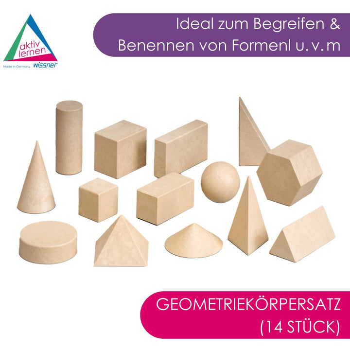 14 geometrische Figuren -- Geometrische Körper Set -- 1.-4. Klasse -- aus stabilem zertifiziertem RE