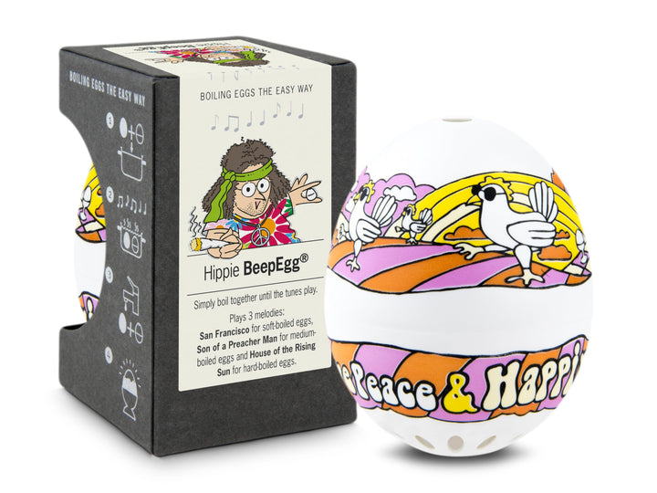 Hippie PiepEi - Singende Eieruhr zum Mitkochen - Eierkocher für 3 Härtegrade - Spielt San Francisco