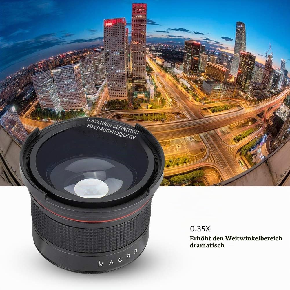 58MM 0,35X Fisheye Objektiv Super Weitwinkelobjektiv für Canon/Nikon/Sony/Minolta/Pansonic/Olympus/P