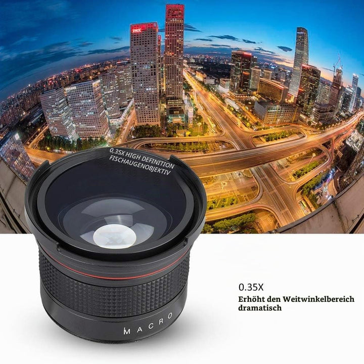 58MM 0,35X Fisheye Objektiv Super Weitwinkelobjektiv für Canon/Nikon/Sony/Minolta/Pansonic/Olympus/P