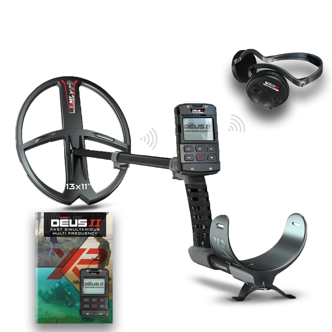XP Metal Detectors Deus II RC - 13x11'' FMF-Spule mit WSAII kabellosen Kopfhörern im Set - Wasserdic
