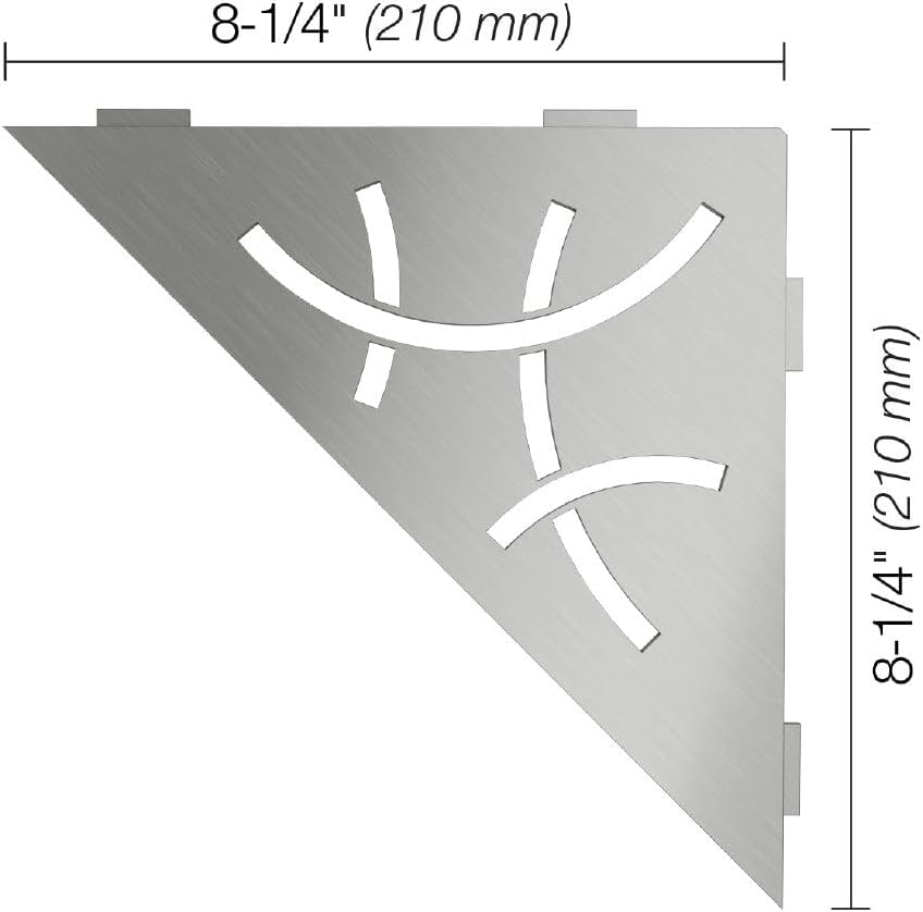 Schluter SES1D6EB Dreieckiges Eckregal für geflieste Wände, geschwungenes Design, Edelstahlmaterial,