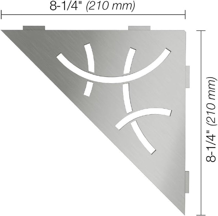 Schluter SES1D6EB Dreieckiges Eckregal für geflieste Wände, geschwungenes Design, Edelstahlmaterial,