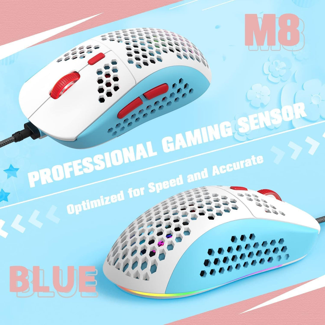 60% UK-Layout Kabelgebundene Gaming-Tastatur und -Maus, 62Keys Mini Compact Mechanical Keyboard, 19