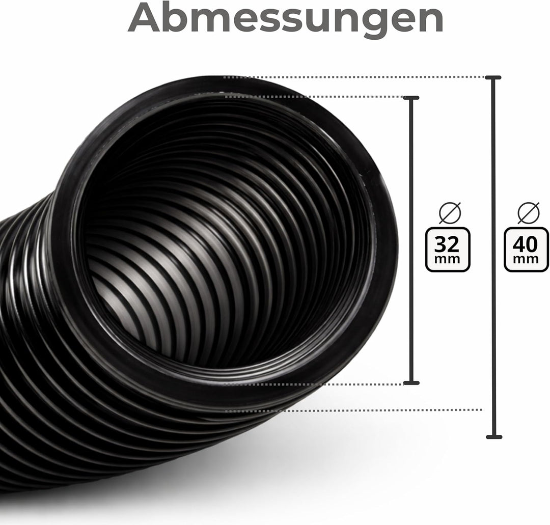 Microsafe® Saugschlauch DN32 (32 mm Innen / 40 mm Aussen) – 12 Meter – maximale Reichweite für Werks
