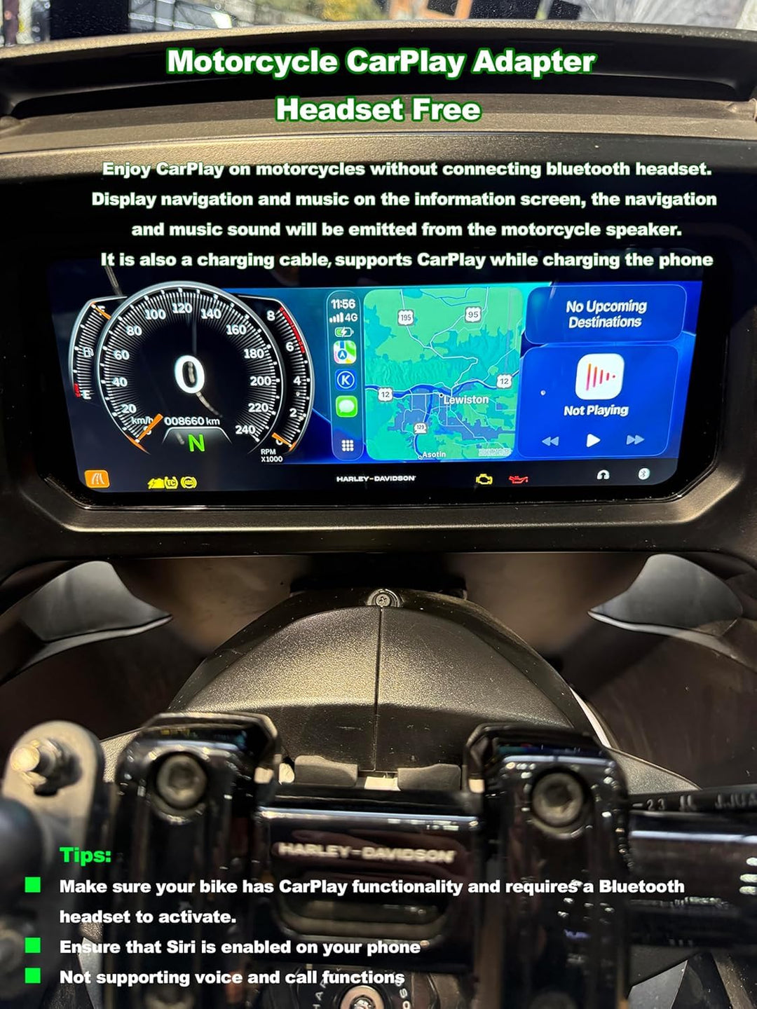 USB-A auf USB-C CarPlay-Aktivatorkabel für Motorräder, unterstützt das Laden, Android-Auto-Headset-B
