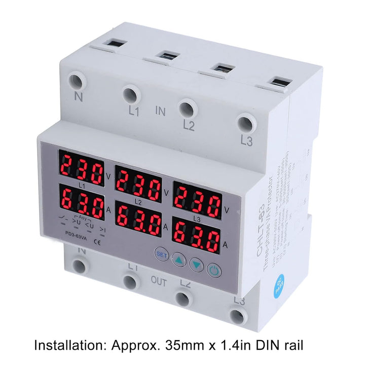 AC 390-500 V 3-Phasen-DIN-Schienen-Voltmeter Amperemeter Automatischer Überspannungs-Überstromschutz